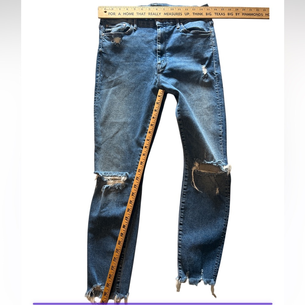 MOTHER High Waisted‎ Looker Ankle Chew Jeans 31 Rainbow Pocket - Picture 4 of 9